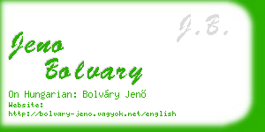 jeno bolvary business card